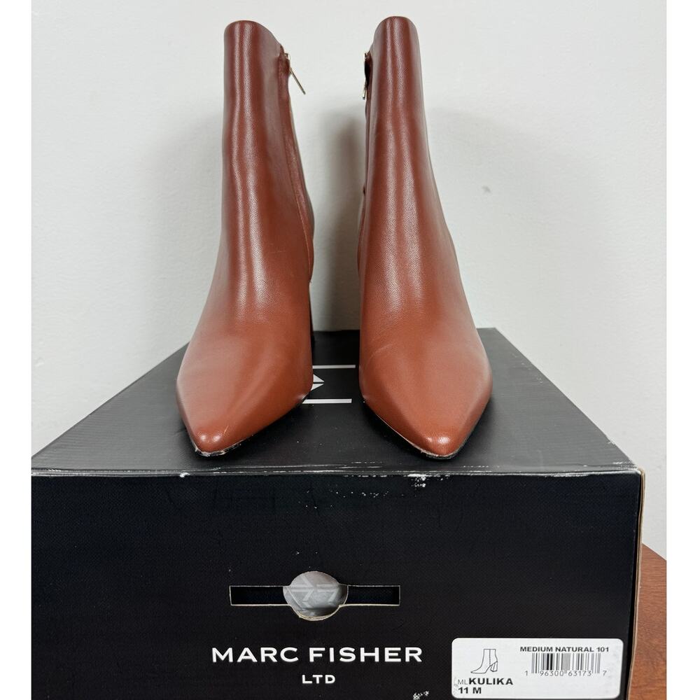 New Marc Fisher Ltd Kulika Ankle Bootie Medium Natural Leather Women's Size 11 - Picture 2 of 11